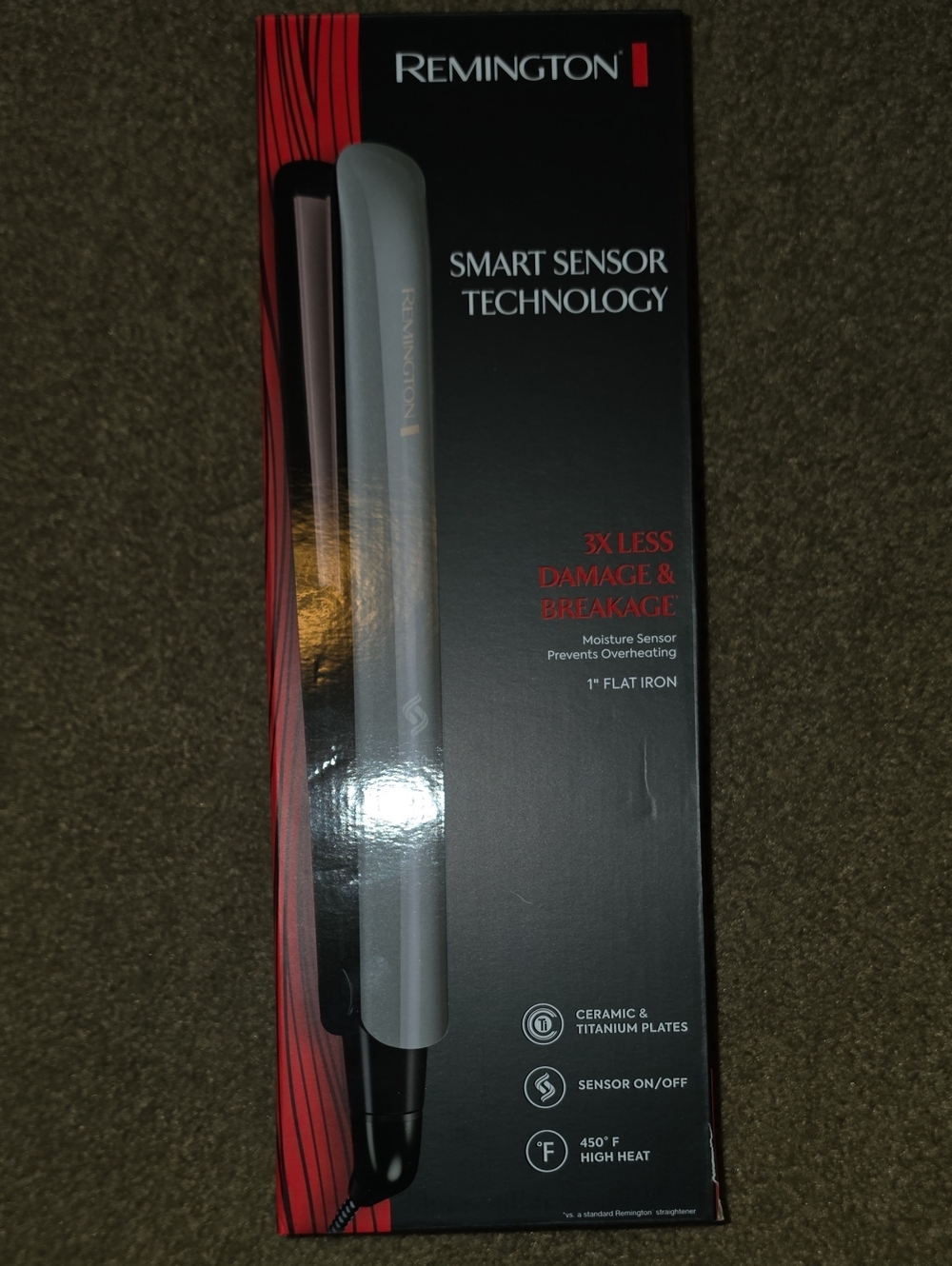 Remington Silver and Black Flat Iron with Smart Sensor